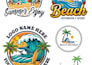 create custom beach logo summer mascot or tropical resort badge